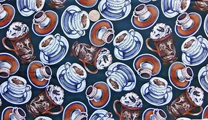 * Shamash Coffee Cappuccino Fabric 1.5 yds X 45" - Picture 1 of 3