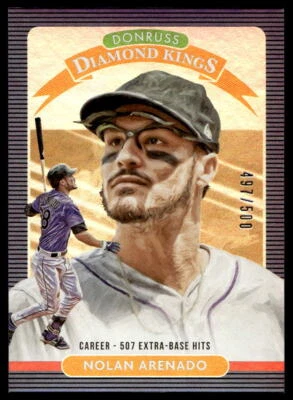 2020 Donruss #29 Nolan Arenado Career Stat Line DK, SN500 - Image 1 of 2