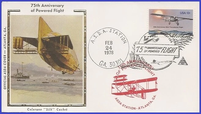 USA5 #FF1401 U/A COLORANO SILK FDC   Powered Flights # 2 - Image 1 of 1