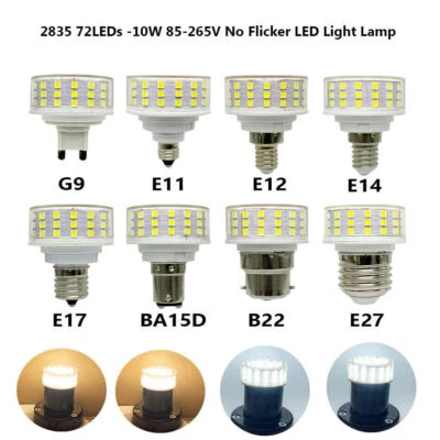 10W E27 G9 BA15D 85-265VAC 2835 Not-Dimmable LED Bulb No Flicker LED Light Lamp - Image 1 of 4