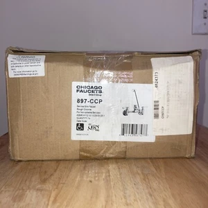 Chicago Faucets 897-CCP Wall Mounted Manual Service Sink Faucet Chrome - Picture 1 of 3