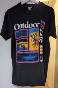 Vintage 1992 Outdoor Life T Shirt Size L Single Stitch Deer Ducks Moose Fishing - Picture 1 of 11