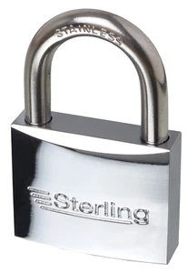 Burg-Wachter (Sterling) 40mm Marine Padlock Stainless Steel Shackle Silver Keyed - Picture 1 of 1