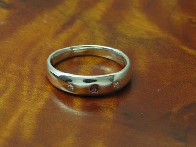 925 Anello IN Argento Sterling con Zirconia & Spinello Ricoperto / Vero / Rg - Immagine 1 di 3