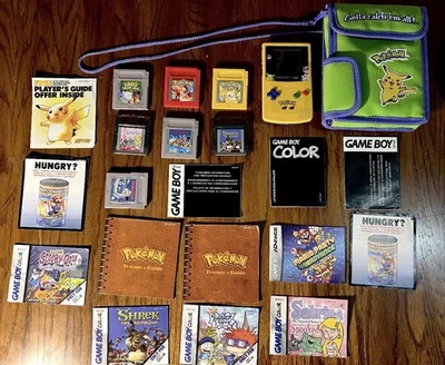 Nintendo Game Boy Color Pikachu Edition com 1ª impressão Pokémon amarelo e vermelho testado - Imagem 1 de 4
