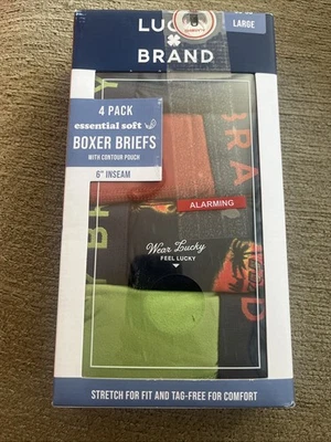 Lucky Brand 4 Pack Essential Soft Boxer Briefs with Contour Pouch Large - Image 1 of 3