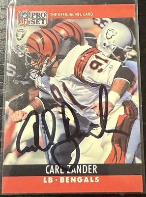 1990 Pro Set Signed Carl Zander #67 Cincinnati Bengals Auto Autograph - Image 1 of 2