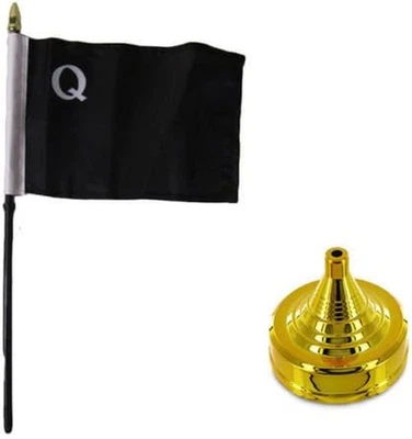 William Quantrill Raiders 4"X6" Flag Desk Set Table Stick Staff Gold Base - Image 1 of 2