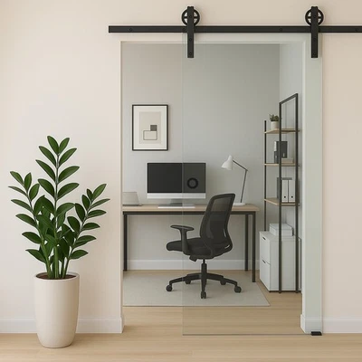 Glasschiebetür komplettset Zimmertür Schiebetür V4000 black S977 8mm ESG NEU!! - Bild 1 von 2