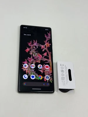 Google Pixel 6 5G (GB7N6) - 128GB Factory Unlocked Black - *Minor Cracked Back* - Image 1 of 4