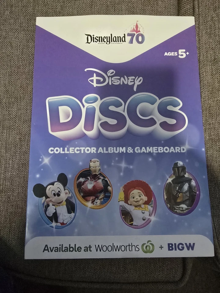 Woolworths Disney Discs Disneyland Collectors Album Case + 5 Disc Packets - image 1 of 3