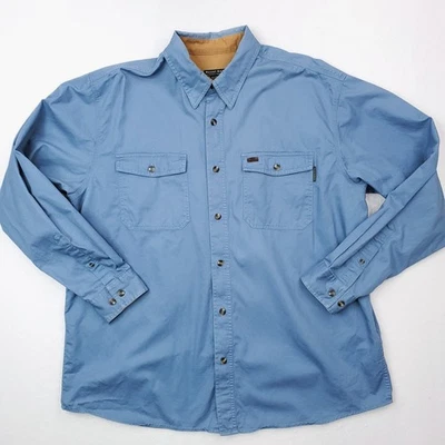 Camisa masculina Royal Robbins extra grande azul relaxada botão para cima vintage manga longa - Imagem 1 de 4