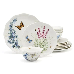 897792 Butterfly Meadow Herbs 12-Piece Dinnerware Set - Picture 1 of 3