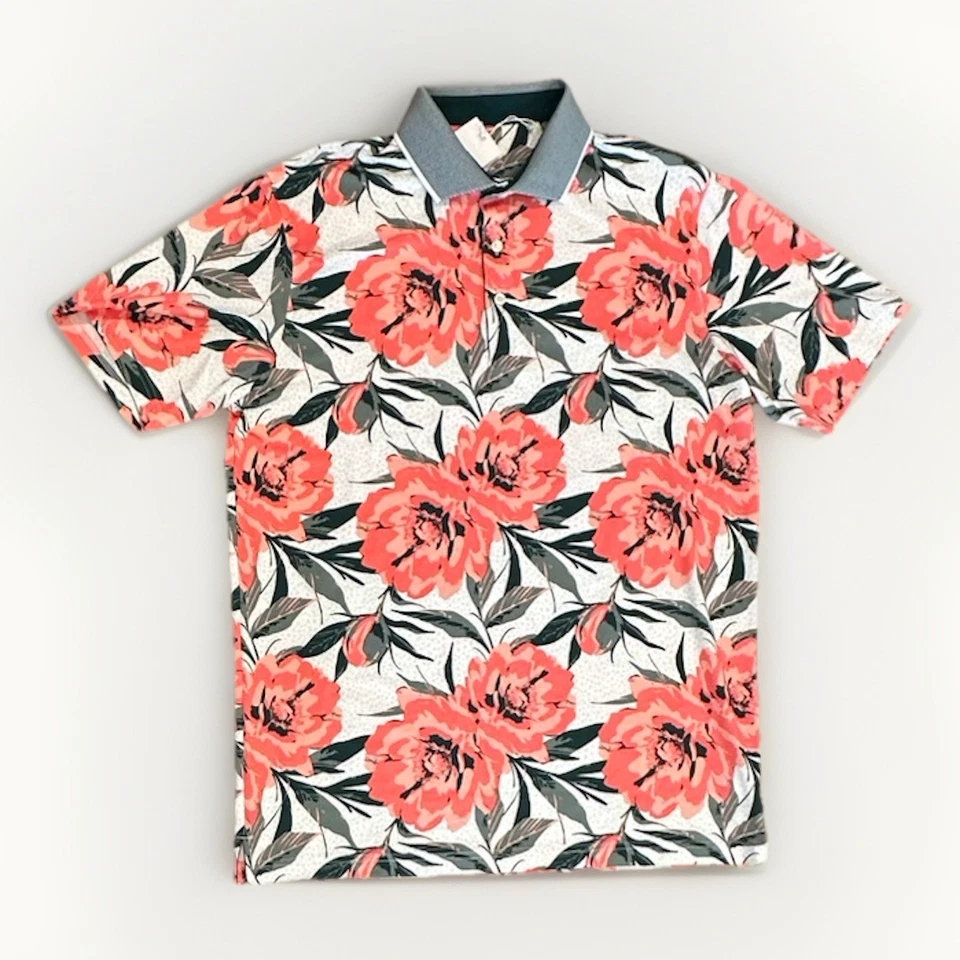 Puma Polo Golf Shirt Mens Medium Game Floral Mattr