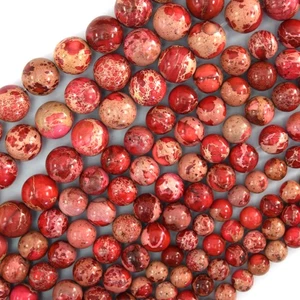 Cuentas redondas de jaspe imperial sedimento del mar rojo piedras preciosas 15" hilo 6 mm 8 mm 10 mm - Imagen 1 de 4