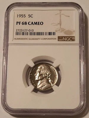 NGC 1955 Jefferson Nickel Proof PF68 Cameo (B) - Image 1 of 2