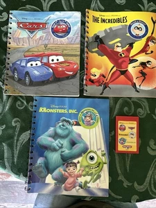 Disney Monsters Inc, Cars, and The Incredibles Story Reader Cartridge with Books - Picture 1 of 6