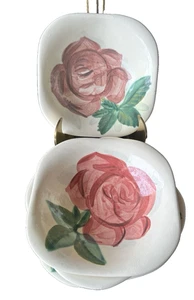 Juego de 5 ensaladeras de frutas cuadradas vintage Red Wing pintadas a mano Lexington Rose - Imagen 1 de 8
