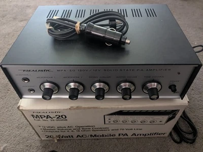 Vintage Realistic MPA-20 Solid State PA Amplifier Model 32-2020B - Imagem 1 de 4