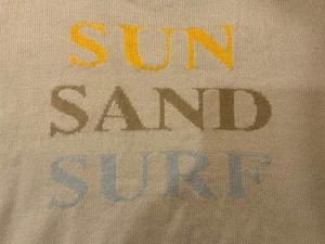 Suéter de lujo de agua salada beige-multicolor de gran tamaño talla mediana - Imagen 1 de 10