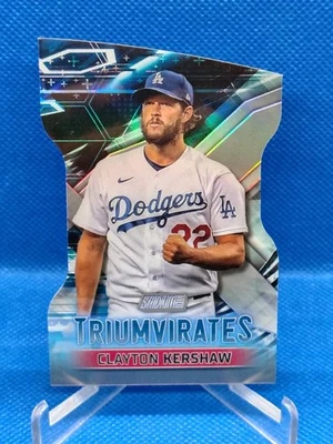 Clayton Kershaw 2023 Topps Stadium Club Triumvirates #T-24 Die Cut Insert - Image 1 of 3