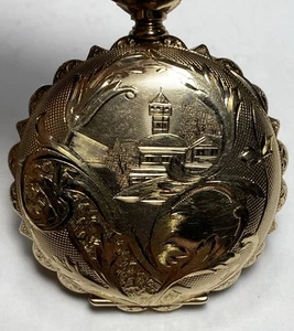 Orologio da donna Elgin Gold Filled Hunter cassa 11 Jewel tasca FUNZIONA BENISSIMO - Foto 1 di 16