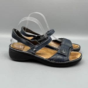 Naot Papaya Damen-Riemchensandalen 9,5 marineblau Keilabsatz klassisch bequem - Bild 1 von 12