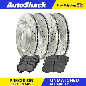 Front Rear Drilled Slotted Brake Rotors Ceramic Pads for Toyota 4Runner V6 - Picture 1 of 7