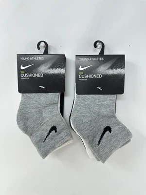 Nike Kids' 6-Pairs Young Athletes Quarter Socks  Sz: 5/6 (9363) New B1(A26T) - Image 1 of 4