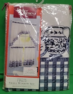 Small Window Curtain 3-piece Rod Pocket Valance & Tiers Better Homes and Gardens - Picture 1 of 5