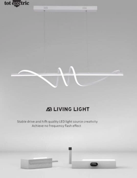 Lampadario led moderno con onda spirale 65w ultra luminoso lampada a sospensione - Immagine 1 di 3