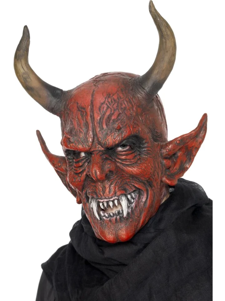Devil Demon Mask Adult Mens Fancy Dress Masks Halloween - Image 1 of 1
