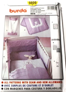 Burda 9809 Kleinkind Baby Bettwäsche Zubehör (Quilt & Laken) Schnittmuster OOP - Bild 1 von 2