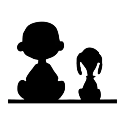 Snoopy and Charlie Brown Silueta Calcomanía Coche Camión Espejo Ventana Parachoques   Foto 1 de 4