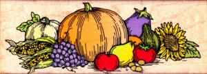 Timbro Hero Arts AUTUNNO TAGLIA Zucca Frutta Verdura Legno Montato Gomma USA - Foto 1 di 1