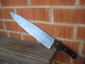 Cuchillo de Chef Vintage 12" Hoja SIN MARCA ONTARIO EE. UU. Militar Grueso Pesado Carbono EE. UU. - Imagen 1 de 9