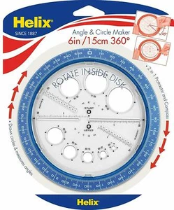 Helix Angle and Circle Maker 360° Assorted Colour 6 inch/15cm All in One Tool - Picture 1 of 3