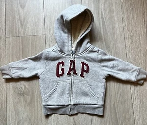 Gap Kids Full Zip Up Hoodie Logo Jacket Gray Size 12-18 Months Unisex - Picture 1 of 6