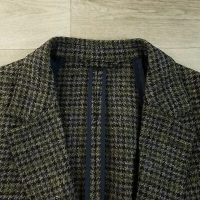 Blazer Bonobos Moon Cloth Tweed Para Hombre 44L Delgado Houndsooth Lana Sin Estructura NUEVO Foto 1 de 4