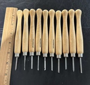BROOKSTONE Wood Carving / Turning Tools Set of 10 - Picture 1 of 7
