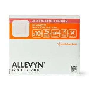 Smith and Nephew 66800270 Allevyn Gentle Border Dressing 4" x 4" - Box of 10 - Picture 1 of 1