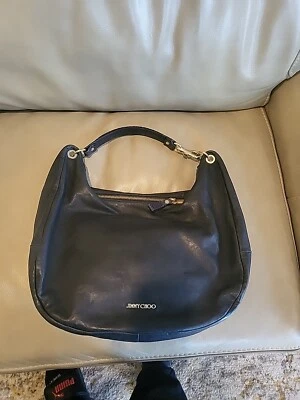 Bolso de Mano Jimmy Choo Brazalete/Cuero/Azul Marino Oscuro Foto 1 de 4