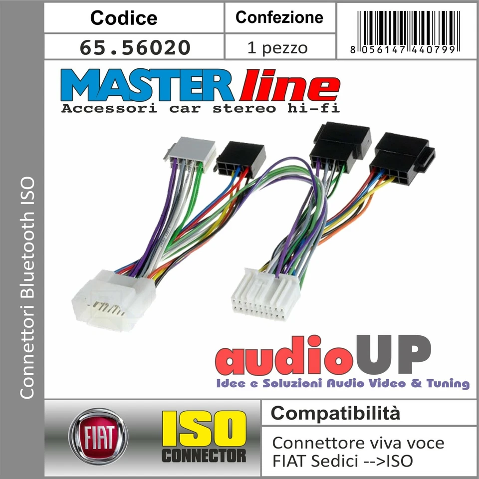 CONNETTORE ISO COLLEGAMENTO BLUETOOTH PARROT PER FIAT SEDICI - Immagine 1 di 2