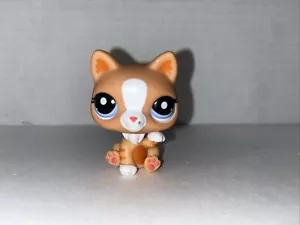 Littlest Pet Shop 2095 LPS Authentic Tokyo Cat Orange White Striped Blue Eyes - Picture 1 of 6