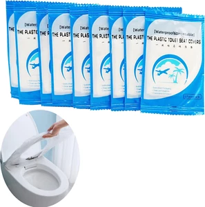 50PCS Disposable Travel Plastic Toilet Seat Cushion Waterproof Portable Toilet S - Picture 1 of 11