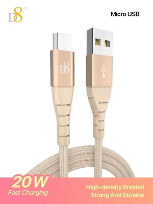 Micro USB Fast Charger Nylon braided  Power Sync Data Cable for Samsung Android - Image 1 of 4