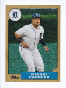 2017 Topps Serie 1 #87-MC Miguel Cabrera 1987 Chrome Silver Pack Mojo Refractor - Bild 1 von 2