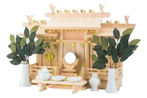 Japanese KAMIDANA Wooden miniature Shinto shrine set god altar household Size:M - Picture 1 of 12