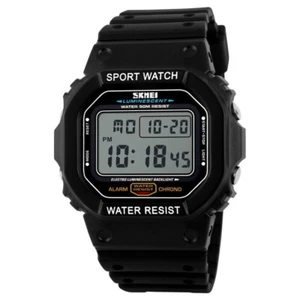 Fashion Mens Date Alarm Chronograph LED Waterproof SKMEI Digital Sports Watch - Picture 1 of 18