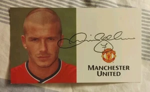 David Beckham Signed Manchester United Football Club Card Vintage 2000-2002 - Picture 1 of 1